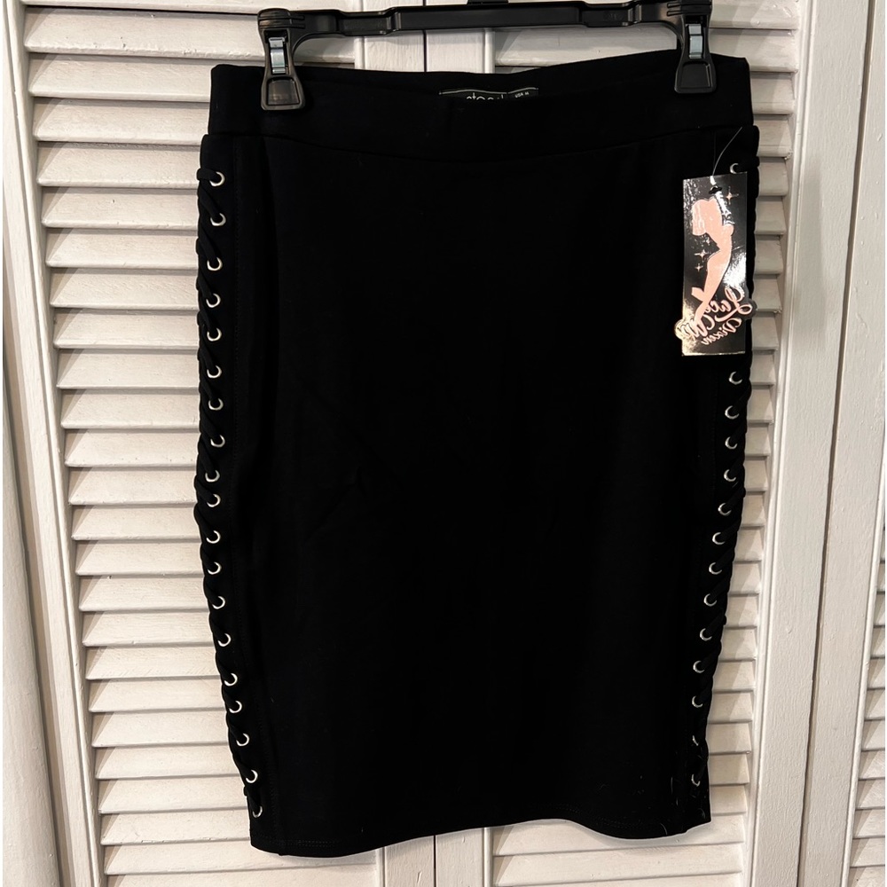 Stoosh black mini shirt with lace up sides NEW with tags size medium